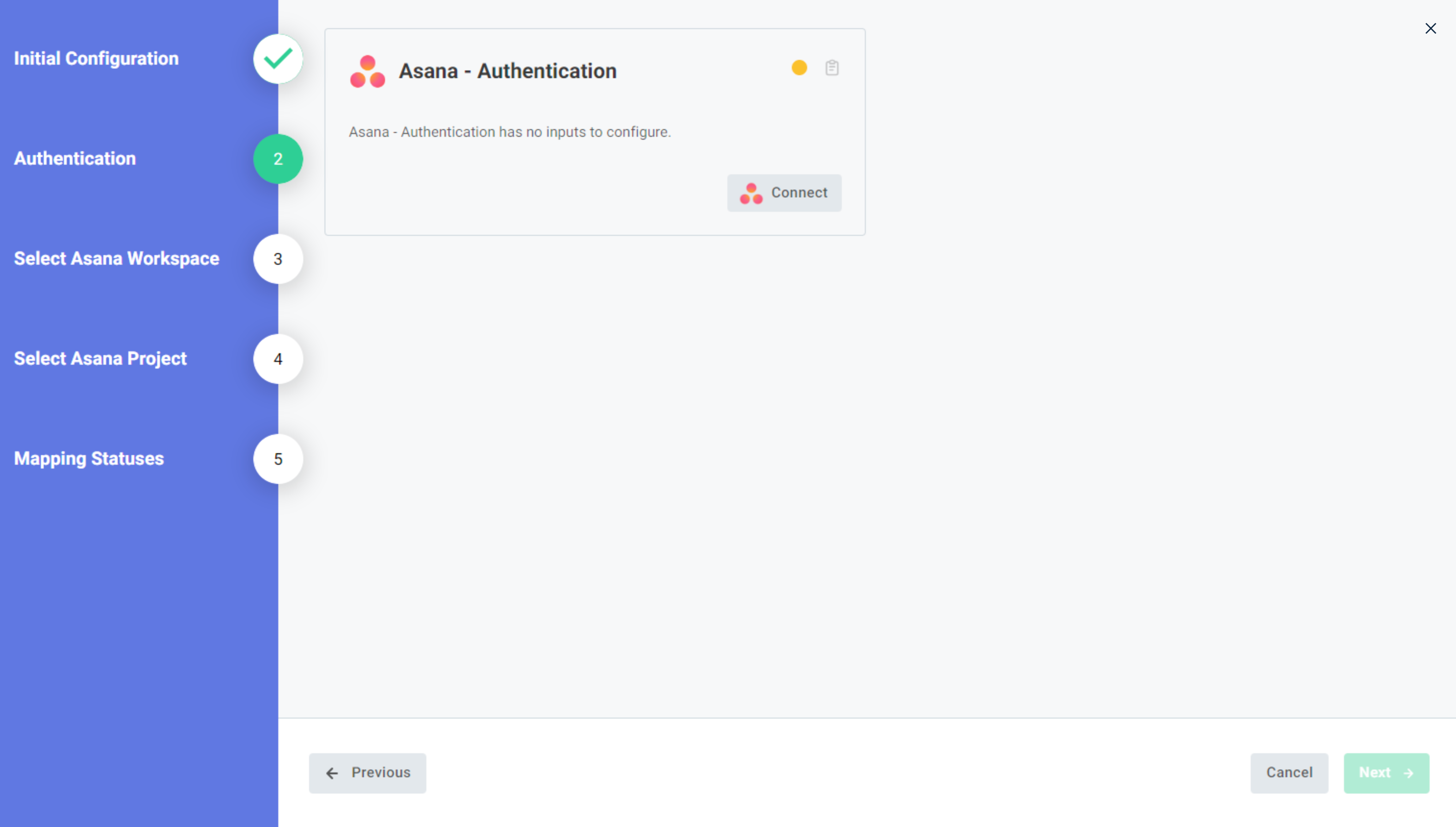 Screenshot of Asana connect