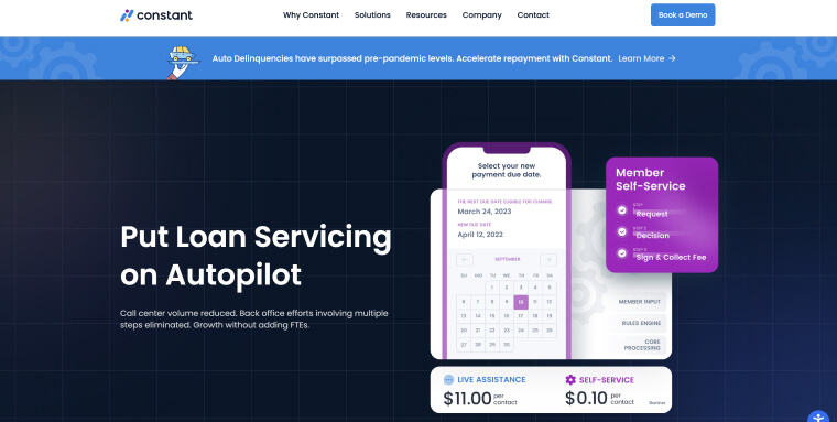 Screenshot of Constant.ai's homepage.