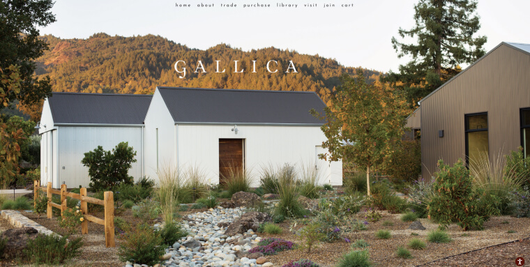 Screenshot of Gallicia's homepage.
