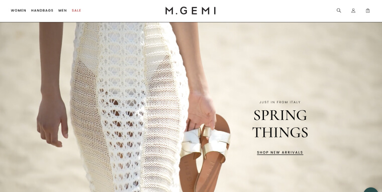 Screenshot of M.Gemi's homepage.