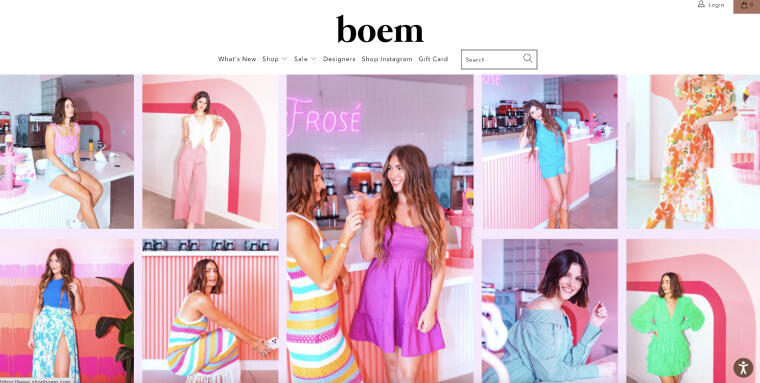Screenshot of Boem's homepage.