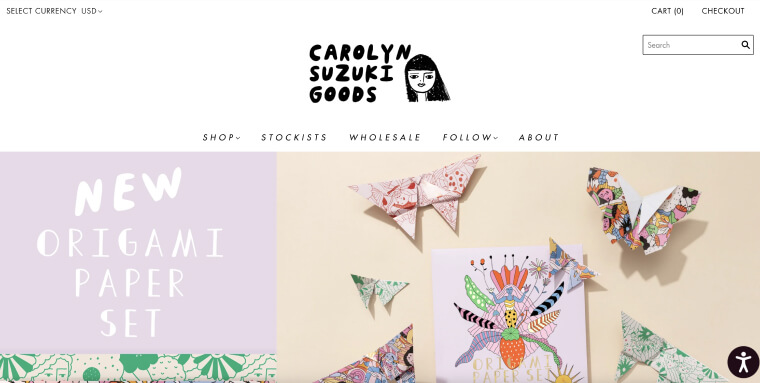 Screenshot of Carolyn Suzuki's homepage.