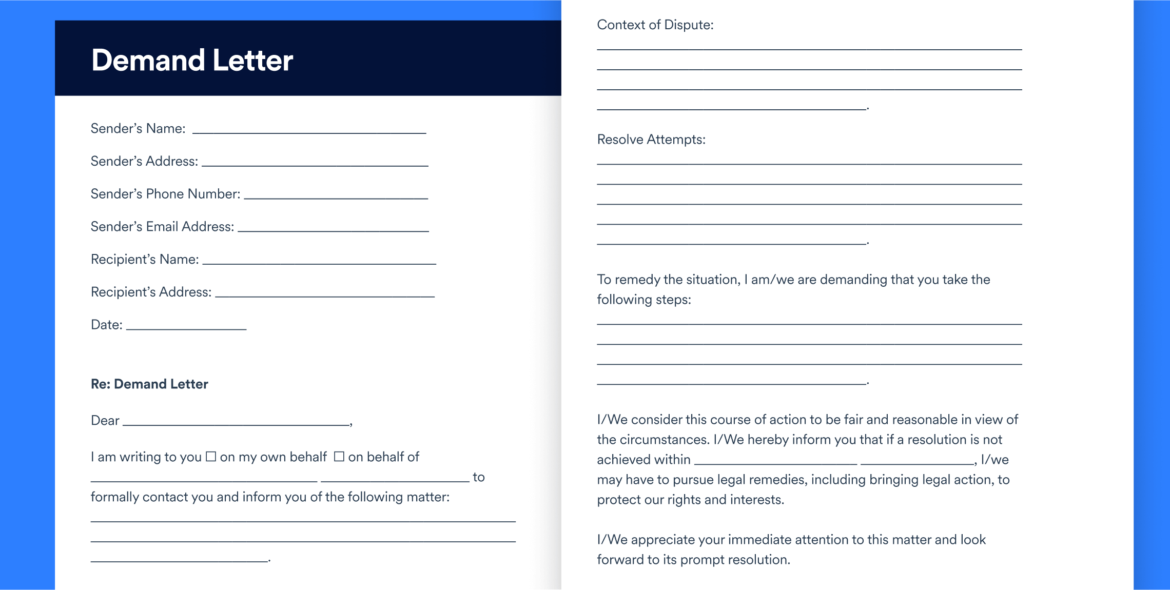 Image of a demand letter. Press on the link that follows to access an accessible PDF version of the demand letter.