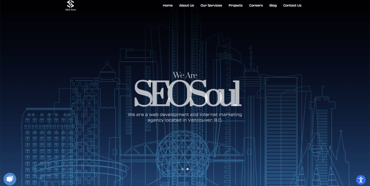 Screenshot of SEO Soul's homepage.
