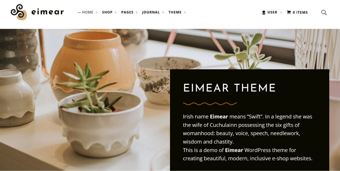 Screenshot of the Eimear WooCommerce theme.