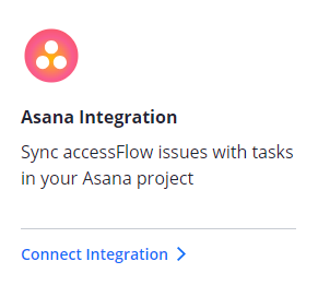 Screenshot of Asana Integration card