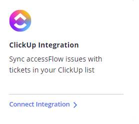 Screenshot of connect ClickUp integration