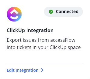 Screenshot of edit ClickUp integration