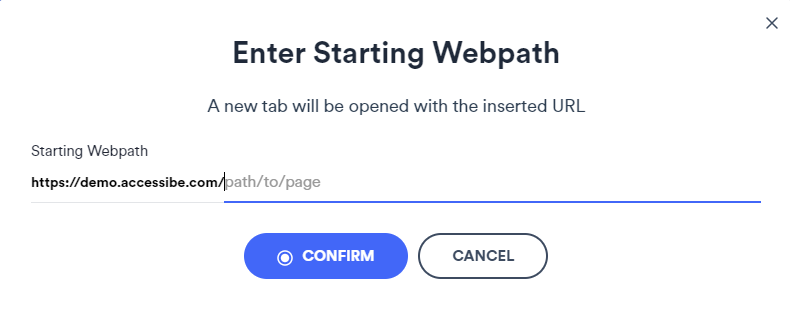 Screenshot of starting webpath