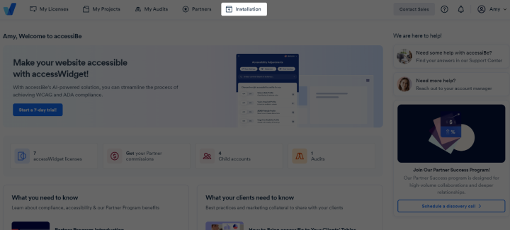Screenshot of Customer Portal