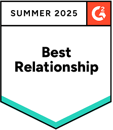 G2 badge: Best Relationship Summer 2025