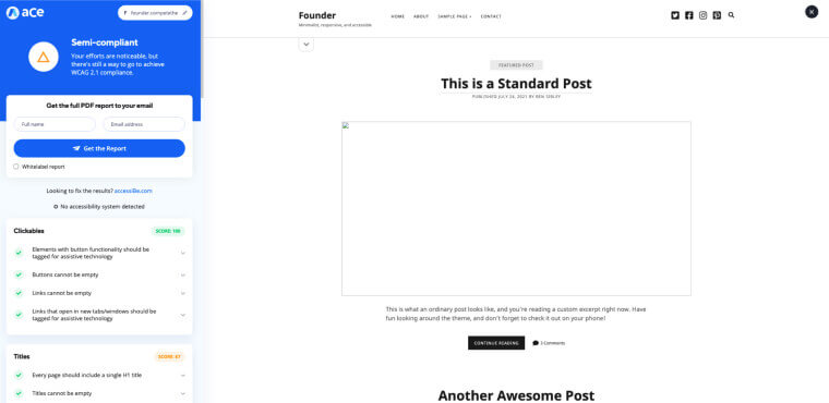 aCe semicompliant score