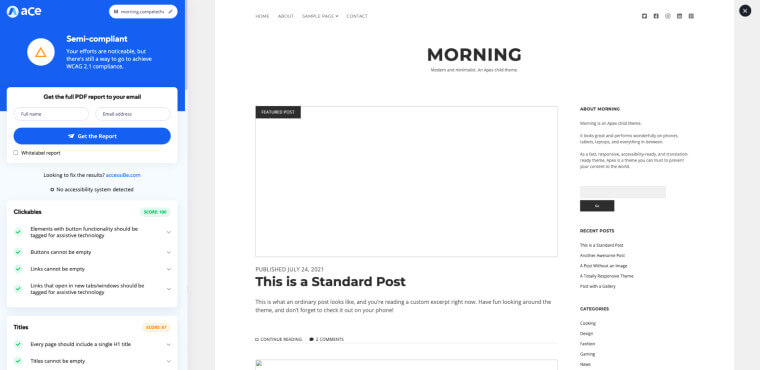 aCe semicompliant score