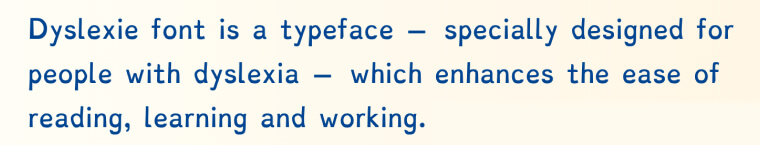 Screenshot of Dyslexie font