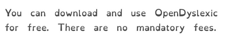 Screenshot of Open-Dyslexic font