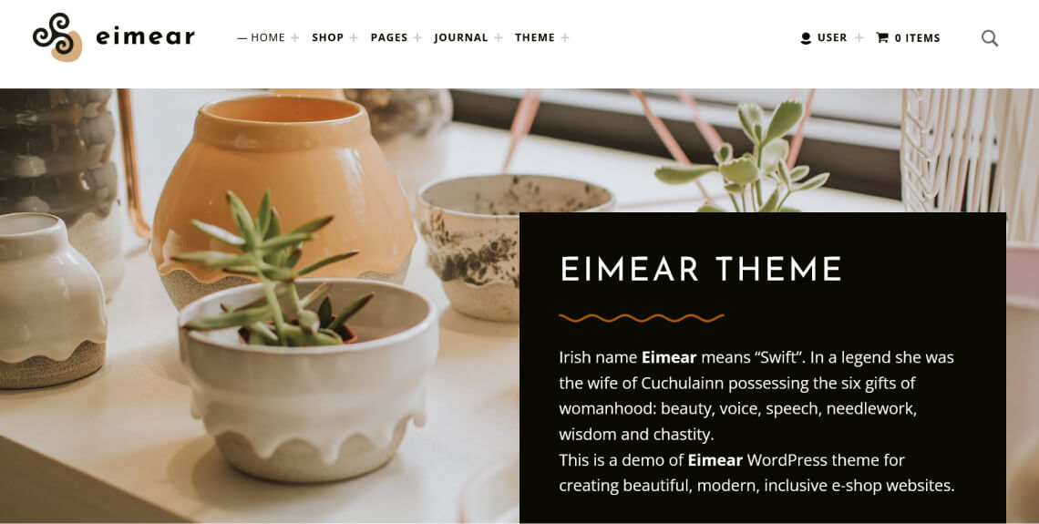 Screenshot of the Eimear WooCommerce theme.