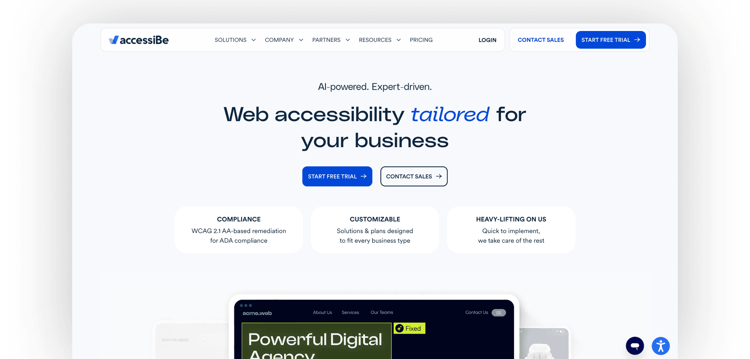 accessibe's homepage
